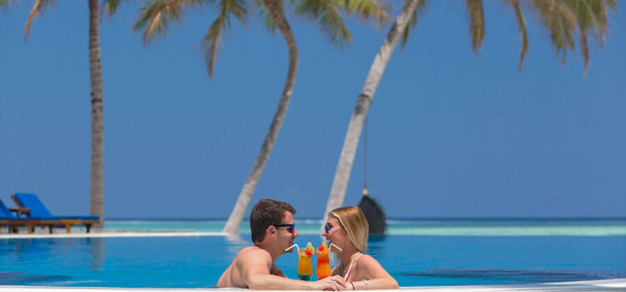 Meeru Island Resort & Spa Pool Pavillion Bar Drinks