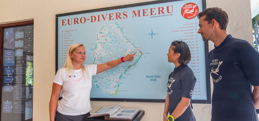 Meeru Island Resort & Spa Taucher Divespot Karte